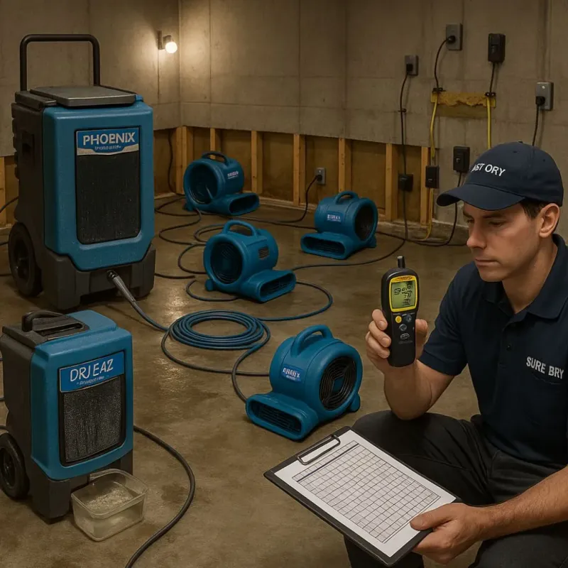 Structural Drying and Dehumidification process in Tolono, IL